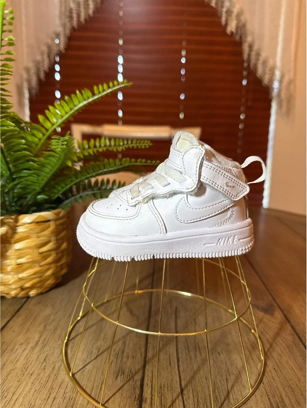 Nike Air Force 1 High White Toddler Sneakers Size 4C